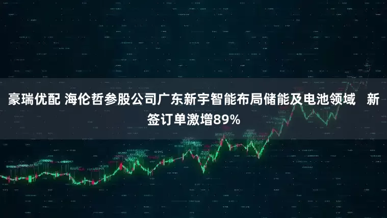 豪瑞优配 海伦哲参股公司广东新宇智能布局储能及电池领域   新签订单激增89%